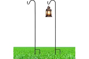 Yetene 2 Pcs 24 Inch Shepherds Hook for Outdoor Adjustable Bird Feeder Pole Metal Steel Shepard Hooks for Hummingbird Stand Feeder Pole for Garden Plant, Lantern, Hanging Wedding Decor