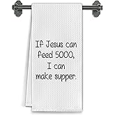Elefeltclave Funny Christian Kitchen Towels,Christian Jesus Gifts for Women Men Friend Dish Tea Towel for Kitchen Decor,Bible Verse Gifts Decorative Hand Towels for Home Decor,16X24 Inch