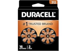 DURACELL Size 312 Brown Hearing Aid Batteries, 16/Pack (DURDA312B16ZM09)