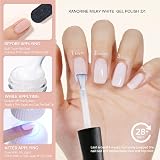 Kanorine Milky White Jelly Gel Nail Polish 10ml Soak-Off UV/LED Nude view 4