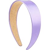 VELSCRUN Headbands for Women Girls 1.6 Inch Purple Satin Wide Headband Head Bands for Womens Hair Solid Simple Fashion Hair Bands Cosplay Halloween Hair Accessories Gifts for Mothers Sisters