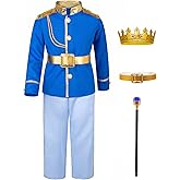 Prince Charming Costume for Kids Boys Royal Prince King Outfit Party Cosplay 4-13 Years