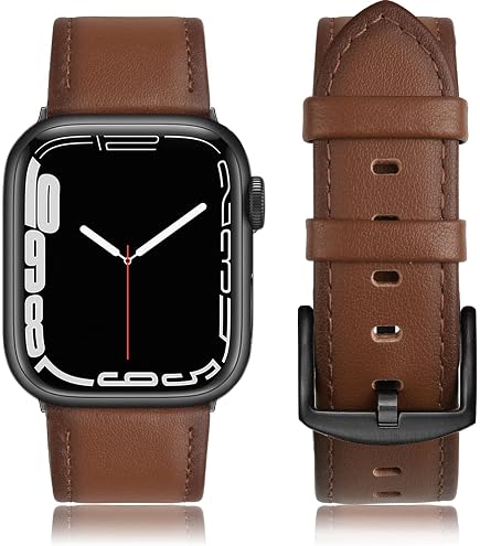 New Iwatch Leather Band Replacement Sports Edition Black Leather Apple Watch Band | Black Edition Bullstrap® main image 3
