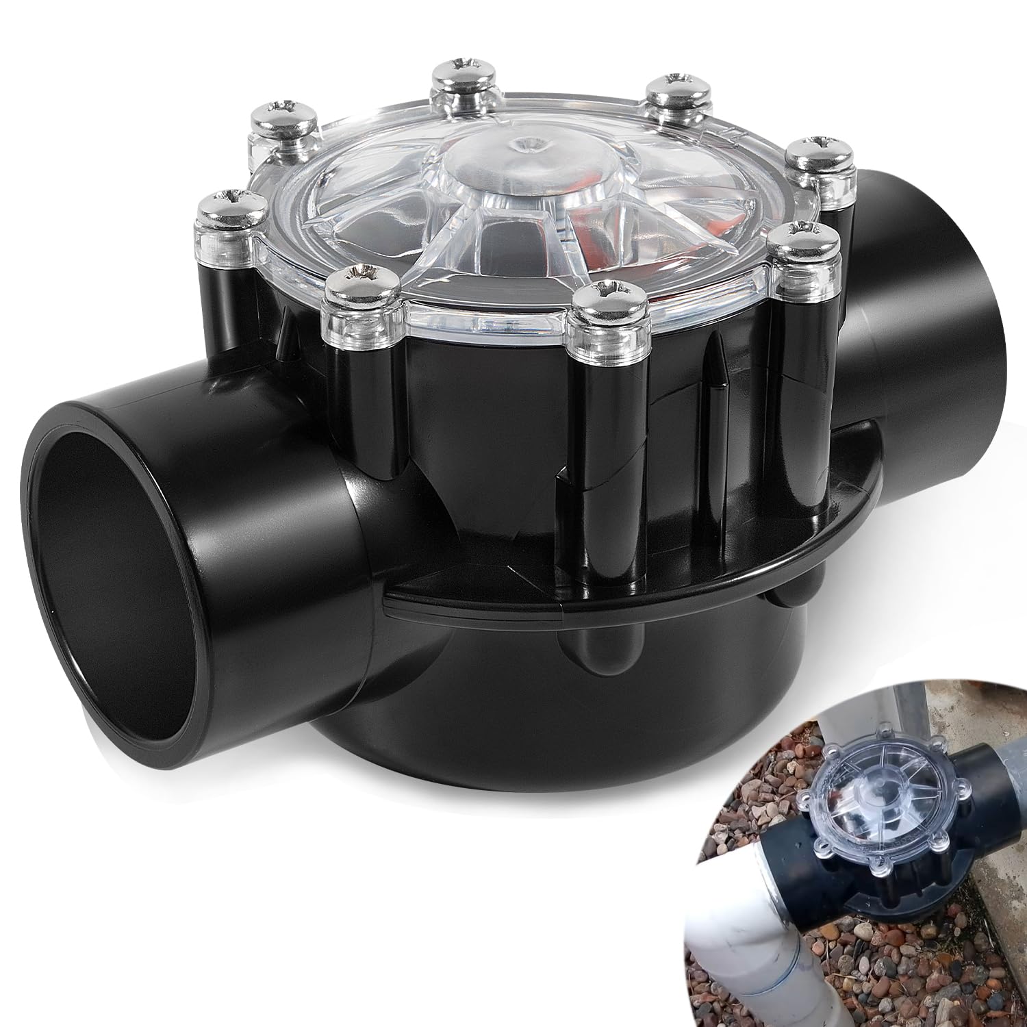 Photo 1 of Pool Check Valve - 1 1/2 Inch- Positive Seal & Non Lube for Pools and Spas, Replaces Jandy 7235 Check Valve,180 Degree