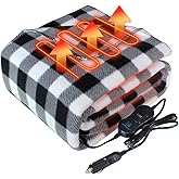 Electric Blanket,12 Volt Heated Blanket,Car Heated Travel Blanket, with a Timer, Warm Blanket for Cars,Office,Travelling (at, 57"x40")