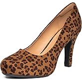 Trary High Heels, Black Heels White Heels Brown Heels Nude Heels Platform Heels, 3.2IN High Heel Closed Round Toe Pumps Dress Office Wedding Shoes for Women