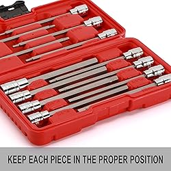 EMENTOL 13PCS 1/4", 3/8" and 1/2" Drive Long Hex