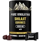Shilajit Gummies for Men & Women - Shilajit Gold Gummies Rich in Ashwagandha, Gokshura with 85+ Trace Mineral & Fulvic Acid - Support Energy, Vitality & Immune - Sugar Free Natural 60ct