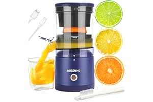 DUSENHO Citrus Juicer Machines Rechargeable - Portable Juicer with USB and Cleaning Brush for Orange, Lemon, Grapefruit