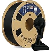 OVERTURE PLA Plus (PLA+) 3D Printer Filament 1.75mm, 1kg Black | Stronger &amp; More Durable, Tangle-Free 1kg (2.2lbs), High Precision +/- 0.02mm, Fit Most FDM 3D Printers (Black)