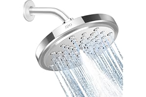 JDO Rain Shower Head High Pressure 7 Inch Rainfall Fixed Showerheads Adjustable Bathroom High Flow Showerhead Premium Chrome Shower Head Replacement Tool-free 1-Min Installation For Luxury Shower