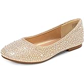DREAM PAIRS Girls Dress Shoes Slip on Ballerina Flats for Wedding/Party