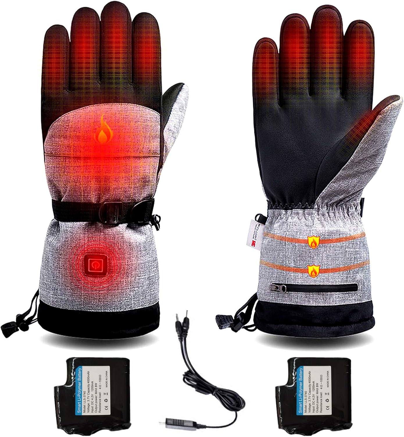 Heated Gloves, Men Women Heated Gloves with 3 Heating Levels