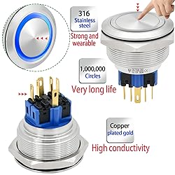 ZJWZJH 30mm Momentary Push Button Switch Waterproof