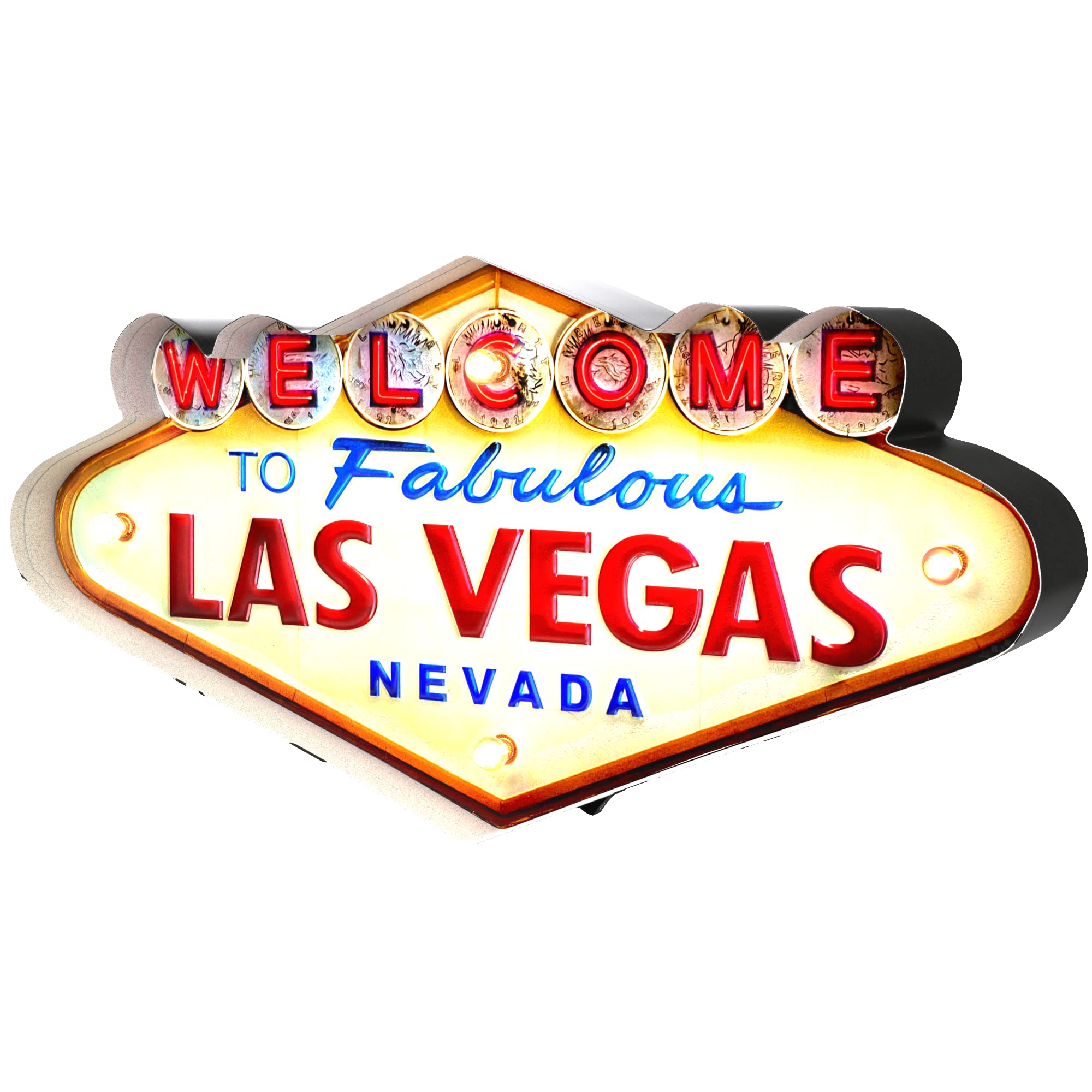DiiliHiiri Las Vegas Vintage Metal Sign for Home Decoration Retro Sign for Home Decoration Restaurant Cafeteria Bar