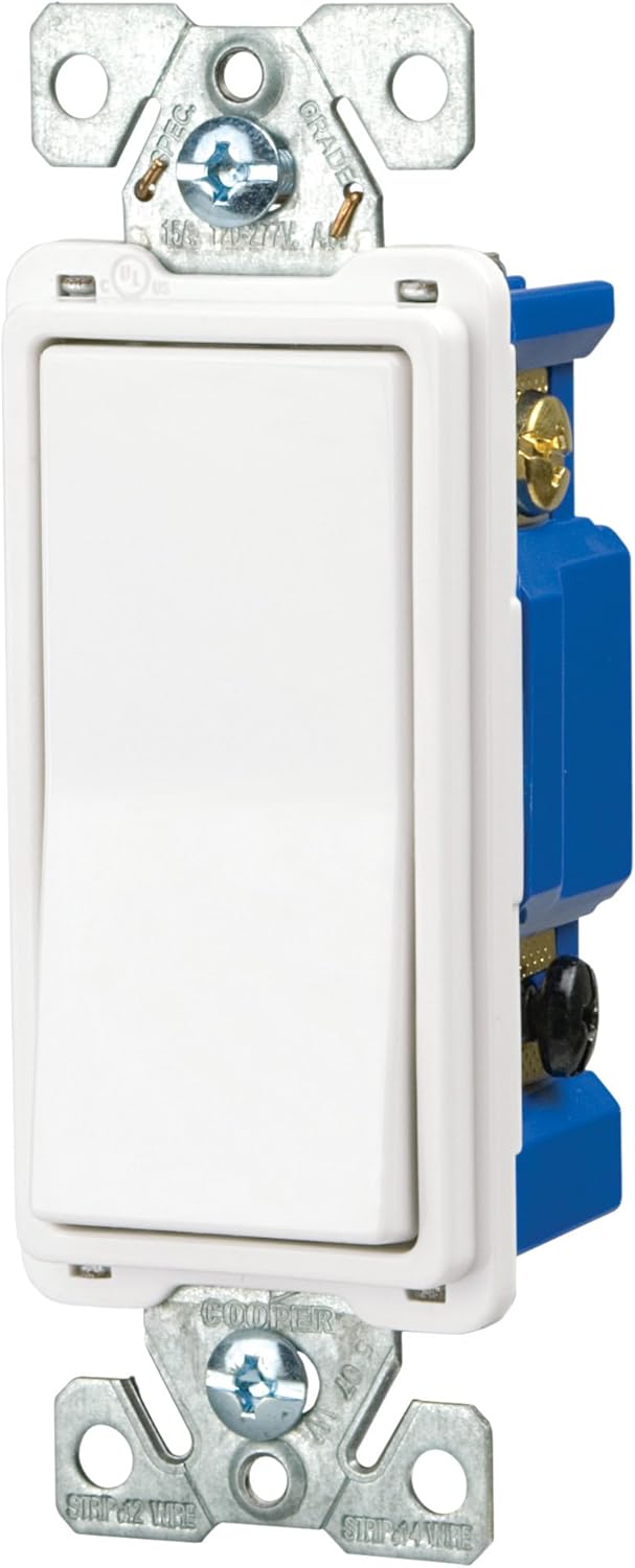 Eaton 7504W-SP-L 15-Amp, 120-Volt Standard Grade 4-Way Decorator Switch, White