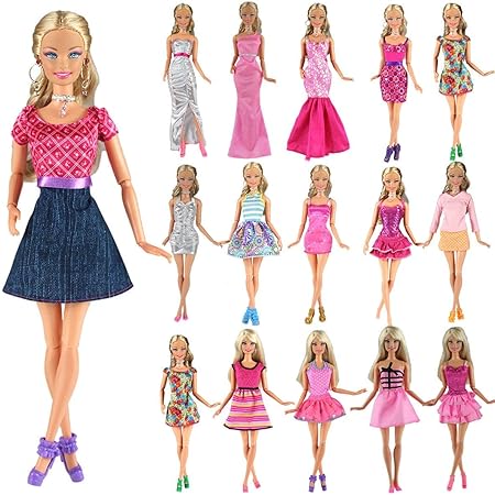 Barwawa 5 Random Barbie Doll Clothes 