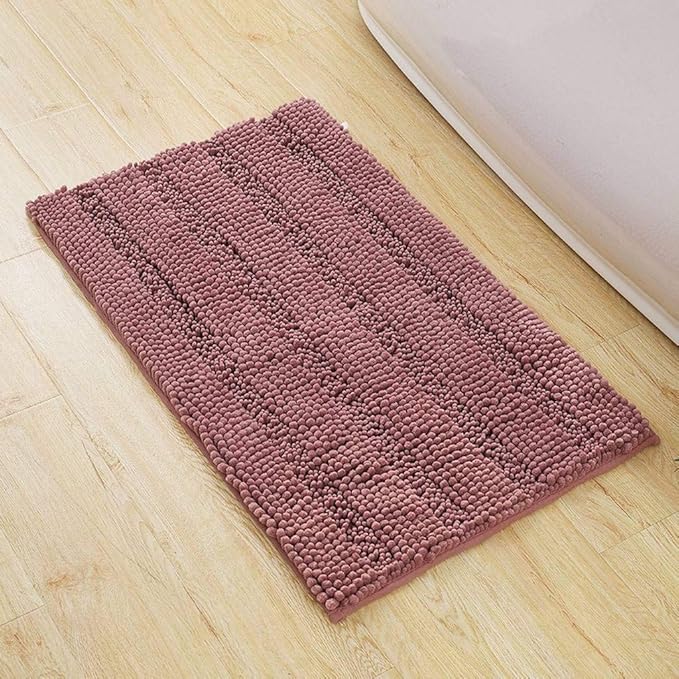 JHLD Bath Mat For Bathroom, Furry Cozy Chenille Bathroom Mats Absorbent