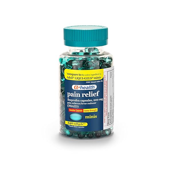 A+HEALTH MINI IBUPROFEN 200 MG SOFTGELS, PAIN RELIEVER/FEVER REDUCER (NSAID), 240 COUNT