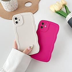 Caseative for iPhone 11 Case,Solid Color Curly Wave