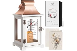 HugMemories Memorial Lantern, Bereavement Sympathy Gifts for Loss of Loved One Mother Father Brother Sister, Sympathy Lantern Condolences Funeral Gifts in Memory of Loved One with LED Candle