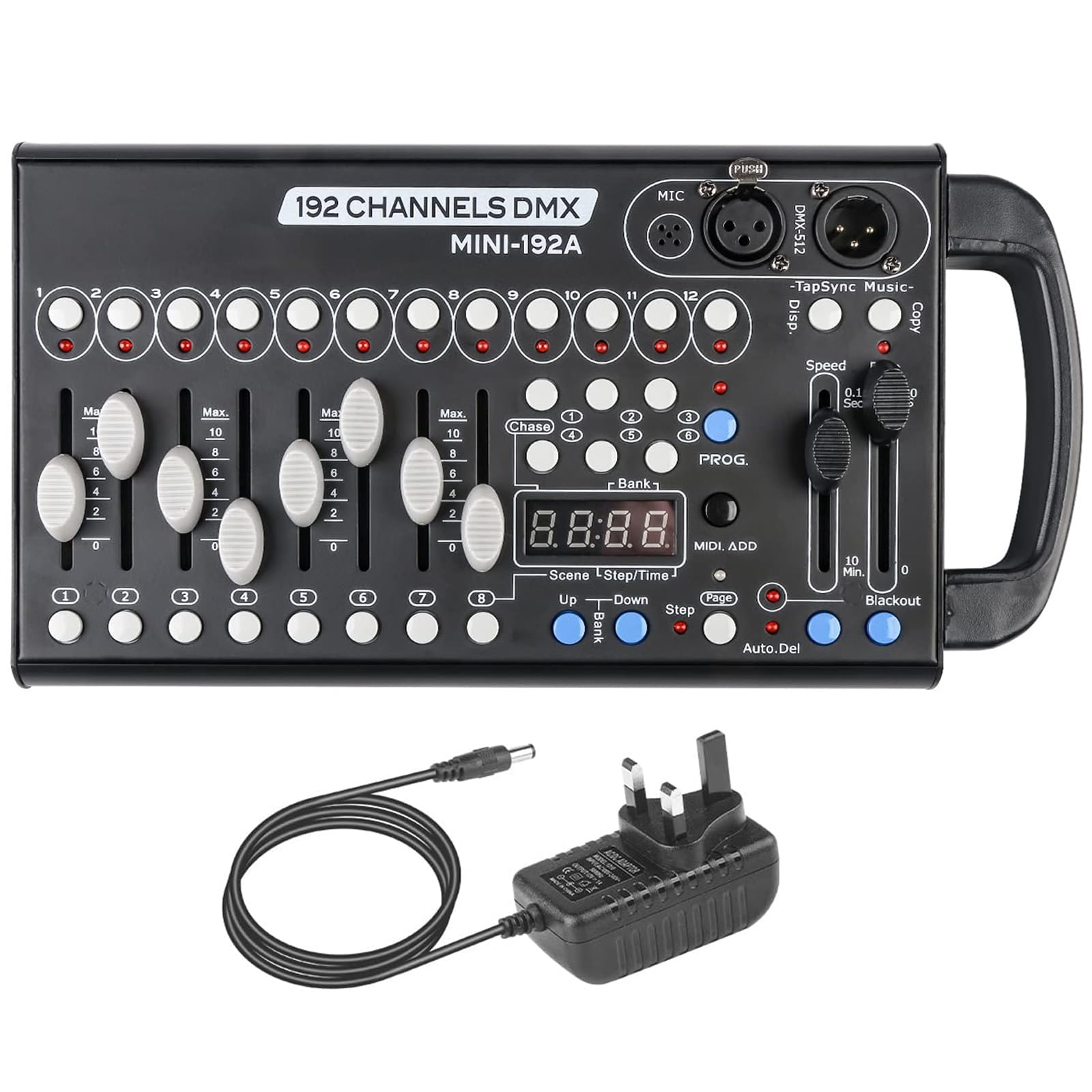 DMX Controllers Lighting, DJ Light Controller for Live House, DMX Controller 512 for Stage Light, 192CH DMX Lighting Controller for Family Party.