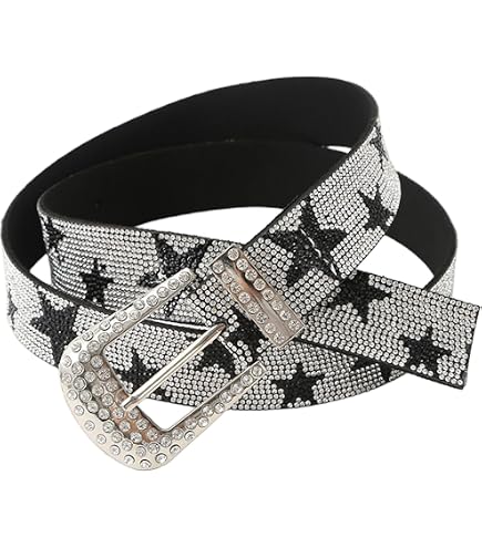 6674 Shinning Rhinestone Star Belt For Men Women Western Hip Hop Punk Y2k Shinning Rhinestone Star Belt for Men Women Western Hip Hop  main image 2