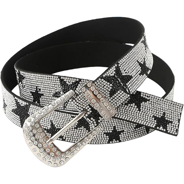 HUSSATOP Women Shiny Sequins PU Leather Waist Belt Girls  display picture 1