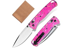 CEONIC Donut Pocket Folding Knife for Women Men, D2 Steel Axis Lock Knife, Unique Donut Design Aluminum Handle Folding Knives with Reversible Pocket Clip