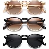 YMRFW Retro Small Round Polarized Sunglasses for Women Vintage Style Circle Sun Glasses UV Protection