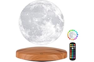 GROPINFLY Levitating Moon Lamp Galaxy Lamp 6 inch 18 Colors LED 3D Moon Light, Remote & Touch Control Lava Lamp Moon Night Light Gifts for Girls Boys Kids Women Birthday