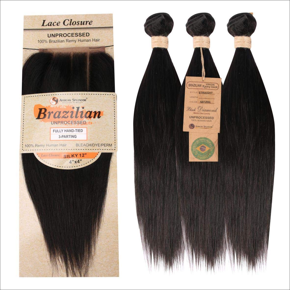 Virgin Remy Brazilian Human Hair 12 Inch Natural Straight 3