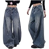 BeRamg Baggy Jeans for Woman Men High Waisted Barrel Leg Jeans Trendy Boyfriend Denim Pants Vintage Streetwear Clothes