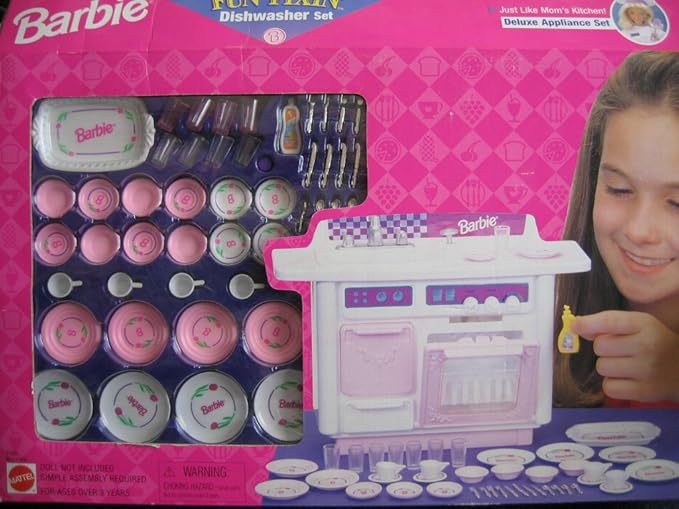 Amazon.com: Barbie FUN FIXIN' DISHWASHER Set DELUXE APPLIANCE Playset w ...