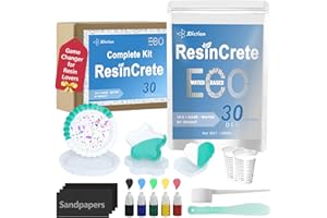 JDiction ResinCrete Kit, All-in-One Kit Easy for Beginners, 20-30Minutes Demold, Include Water-Based Eco-Friendly Casting Powder, Mold & Pigment, Easy Mix for Beginners DIY Home Decor