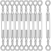 Turnbuckle with Nut Lsqurel 10pcs 304 Stainless Steel Turnbuckle Eye and Eye Heavy Duty Tensioner Hardware for Tensioner Shade Sail Cable Wire 1/4 5/16 3/8 1/2"