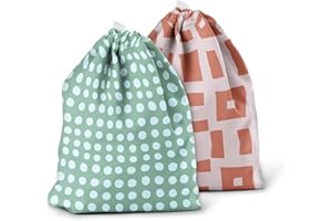 Esembly Ditty Bag Duo, Waterproof Wet Dry Bags for Cloth Diapers, Messy Baby Accessories, Swimsuits, Gym Clothes, Toiletries and Snacks - Stellar and Theory (Pack of 2)