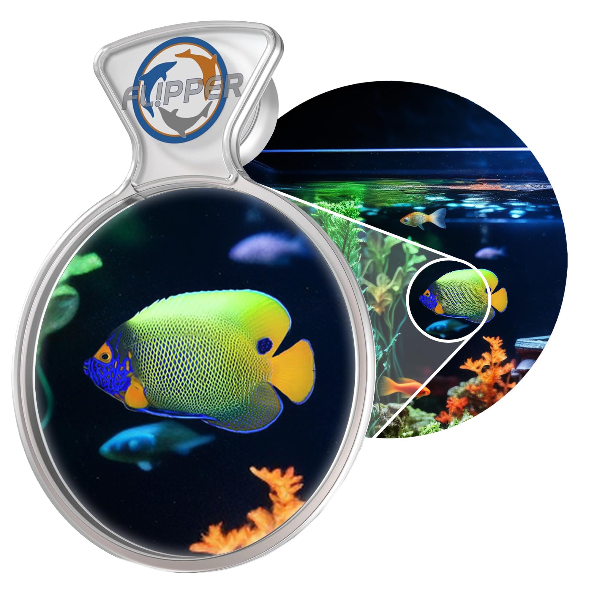 Photo 1 of FL!PPER Flipper DeepSee Viewer MAX 5" Coral and Fish Magnifier for Reef Tank and Freshwater Aquarium Photography and Videography - Magnetic Magnifying Glass