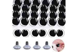 MUCUNNIA 100PCS 16mm Moon Safety Eyes for Crocheting with Washers Clear Safety Eyes for Amigurumi 3D Moon Crochet Eyes Doll Eyes for Animals Teddy Bear Crochet Toy Christmas Decorations