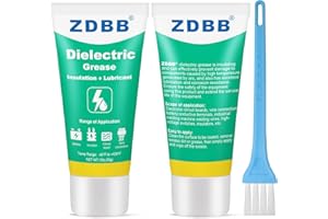 ZDBB Silicone Dielectric Grease for Electrical Connectors, Die Electrical Contact Grease Spark Plug, Battery Terminal, Marine Automotive Waterproof Insulation Protection with Brush 1oz (2pcs)