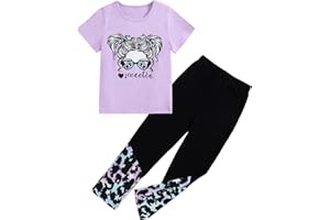 Woleroyir Girl Clothes Cute Cool Girl Tops Splicing Pants 2 Piece Girls Summer Outfits 6-14 Years
