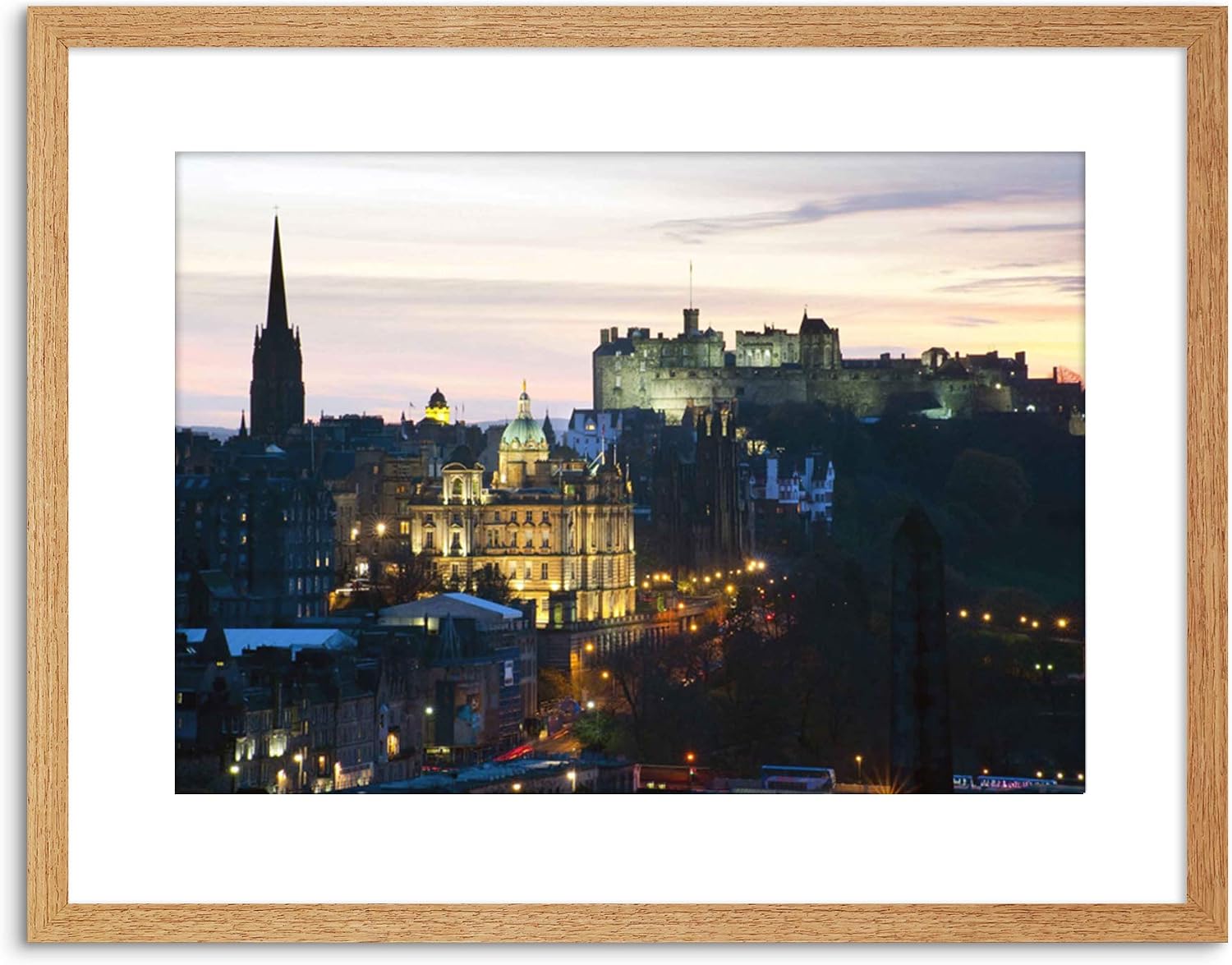 Wee Blue Coo Photo Cityscape Landmark Edinburgh Castle Sunset Framed Wall Art Print Amazon Co Uk Kitchen Home