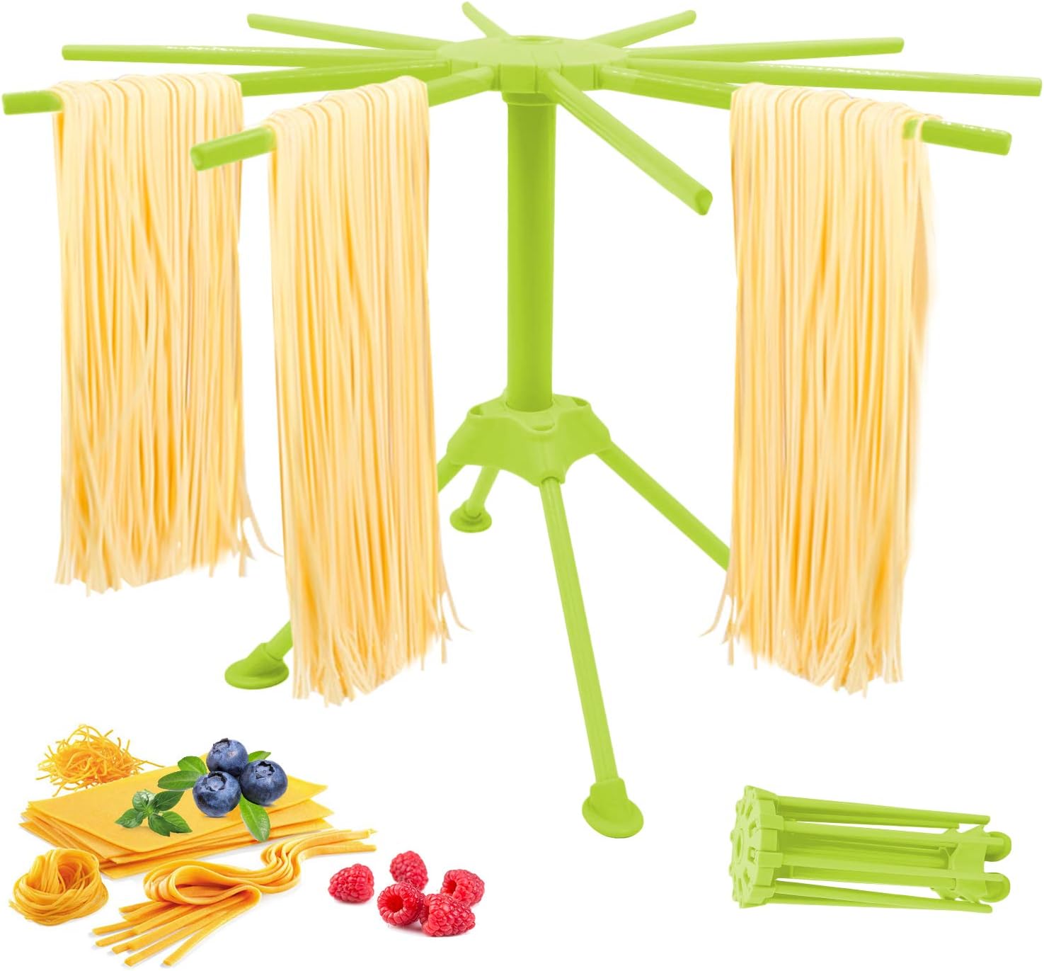 Pasta Drying Rack, Collapsible Pasta Rack with 10 Bar