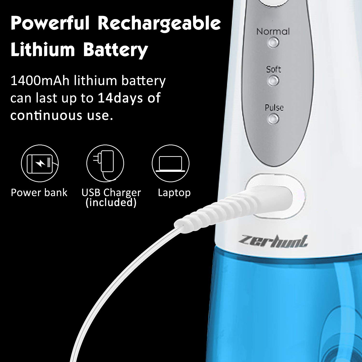 Water Flosser Cordless Teeth Cleaner, Professional Wate Flosser Oral Care for Braces Bridges Care IPX7 Waterproof Dental Flosser with 4 Interchangeable Jet Tips, Detachable Water Tank for Home Travel: Beauty