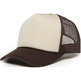 Funky Junque Blank Mesh Foam Lightweight Snapback Trucker Hat | Lightweight Foam Trucker Hat with Breathable Mesh Back, Golf Beach and Street Style, Trendy Trucker Hats for Men