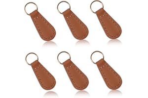 Deoward Zipper Pull Replacement PU Leather Zipper Tag Fixer Pull Repair for Backpacks, Jackets, Luggage, Purses, Suitcases, Handbags (6 PCS)