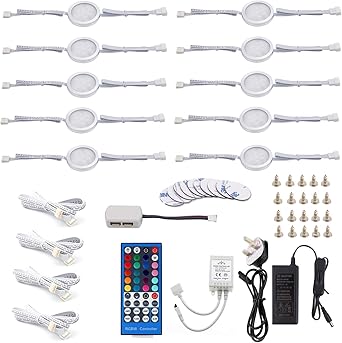 AIBOO 24 V LED-Unterbaulicht-Set, RGB Unterschrankbeleuchtung, 10