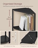 VASAGLE 5-Tier Corner Shelf with Adjustable LED Lights Ebony Black LBC590B02 view 3