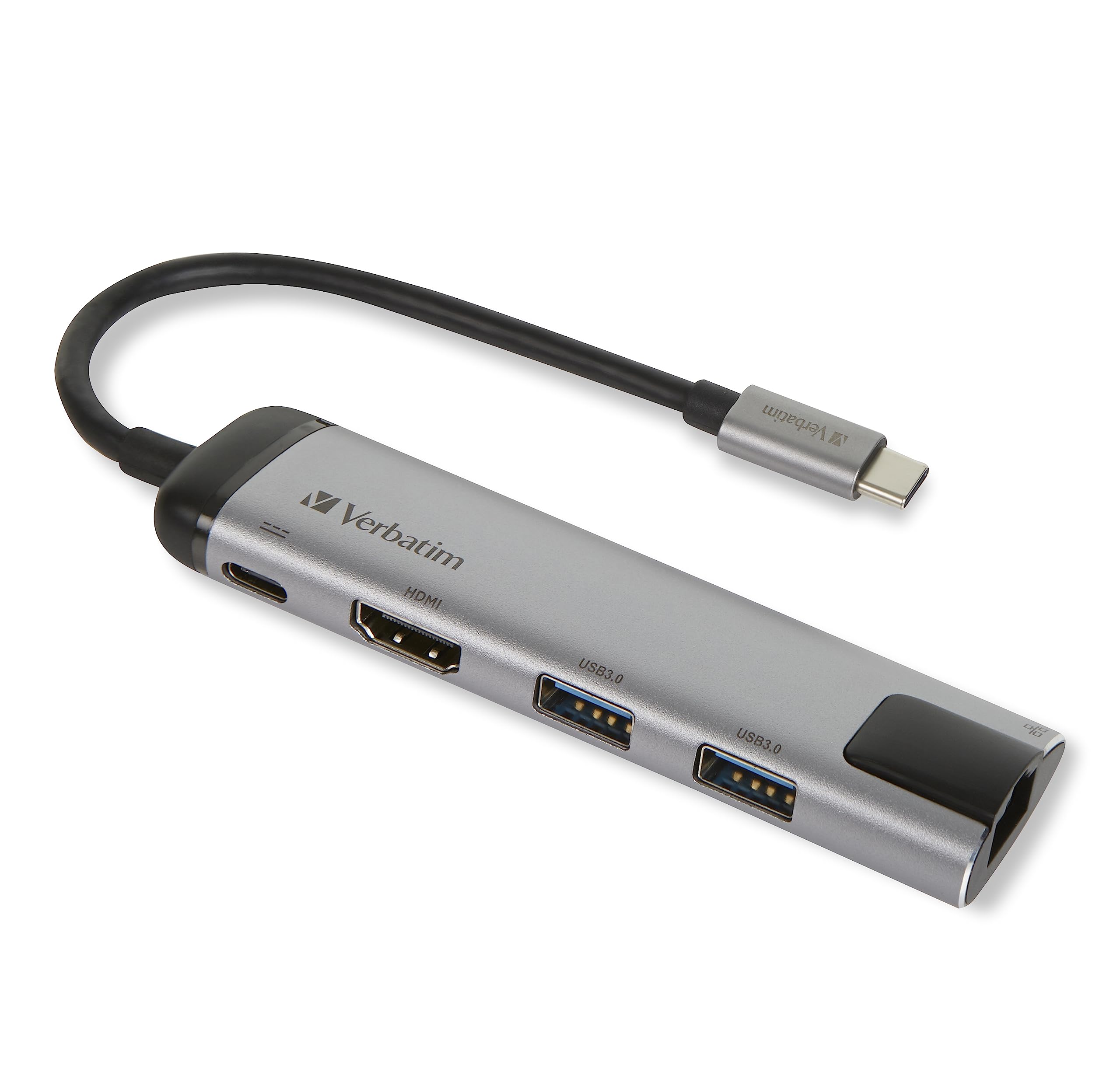 Verbatim 49141 USB-C Multiport Hub - USB 3.0 | HDMI | Gigabit Ethernet, Silver