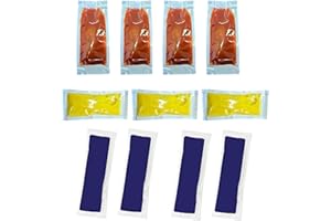 150 Condiment Sachets – 50 Ketchup, 50 Mustard, 50 Mayo – With Wooden Knife Bundle – Travel-Ready Portion Packs for Lunch, Ca